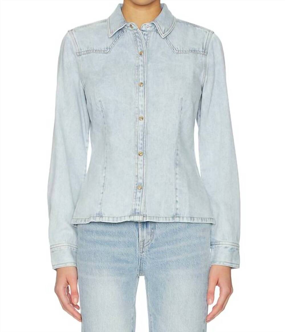 NEW RAILS taiana fitted shirt in bleached indigo